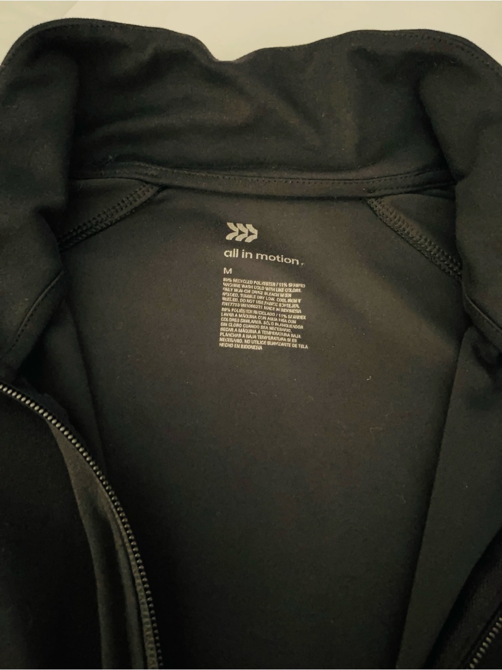 all in motion Black Full-Zip Hoodie with Subtle Logo